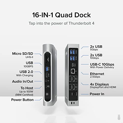 Plugable 16-in-1 Thunderbolt 4 Dock, 100W Charging - Image 2
