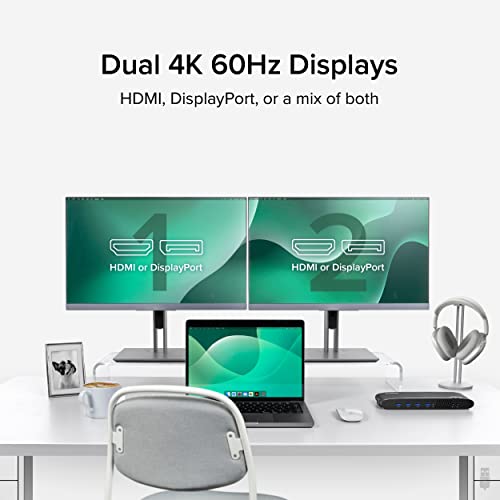 Plugable Universal Laptop Docking Station, 4K Dual Monitor - Image 3
