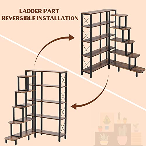 PONROL Industrial Reversible 5 Tier Ladder Shelves - Image 4