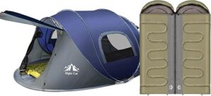 Night Cat Pop-up Camping Tent With Double Sleeping Bag