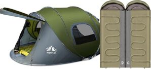 Night Cat Pop-up Camping Tent With Sleeping Bag