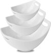 Gomakren Porcelain Salad Bowls With Handles, White