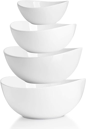 Sweese Porcelain Serving Bowls, Microwave & Dishwasher Safe