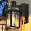 Yisuro Porch Lights With GFCI Outlet, Dusk To Dawn