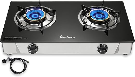 BesNerg Portable 2 Burner Propane Gas Cooktop