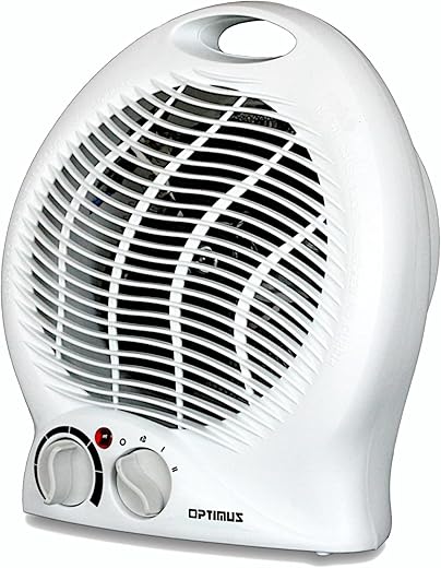 Optimus Portable 2-Speed Fan Heater, White