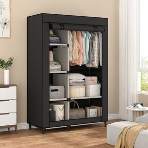 Calmootey Portable Closet Wardrobe With 6 Shelves