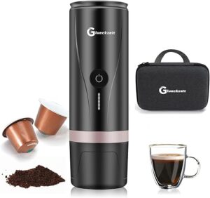 Glueckzeit Portable Electric Espresso Machine, 20 Bar Pressure