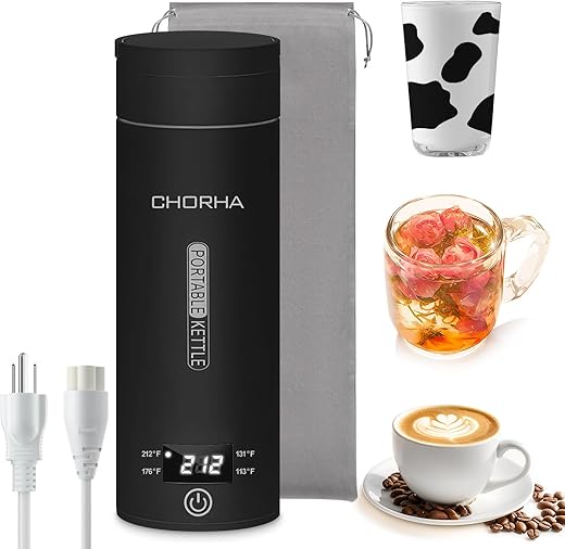 CHORHA Portable Electric Kettle, 500ML, Stainless Steel