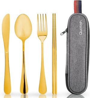 Quatish Portable Stainless Steel Travel Cutlery Set