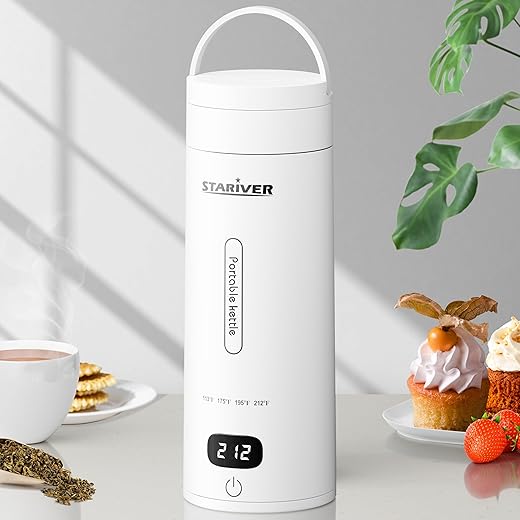 Stariver Portable Travel Electric Kettle, Mini 304 Stainless Steel
