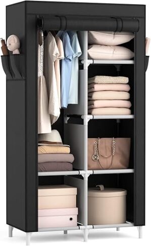 ROJASOP Portable Wardrobe Closet With Shelves
