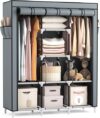 VTRIN Portable Wardrobe With Rods And Shelves