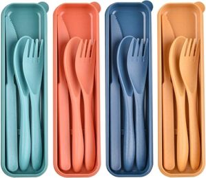 Lnrkai Portable Wheat Straw Utensils Set With Case