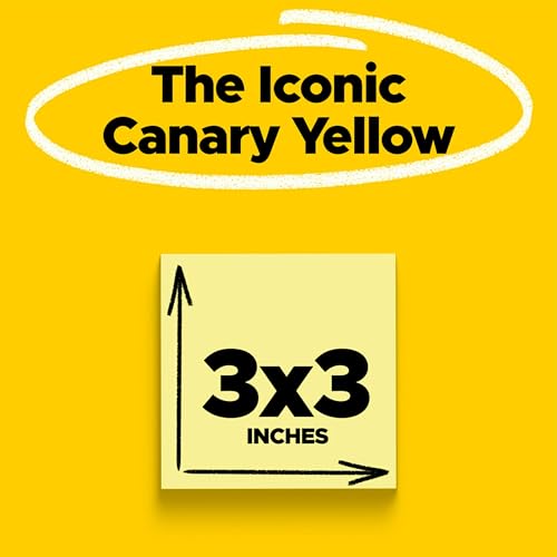Post-it Sticky Note Pads, 3x3 Inches, Canary Yellow - Image 2