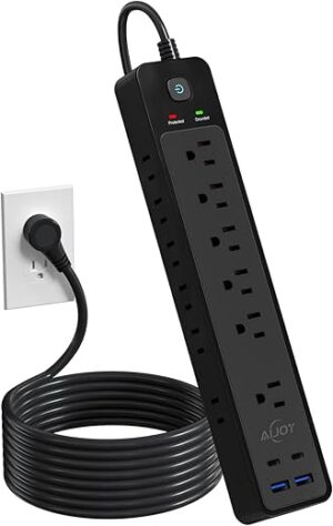 AiJoy Power Strip With 12 Outlets, 4 USB Ports