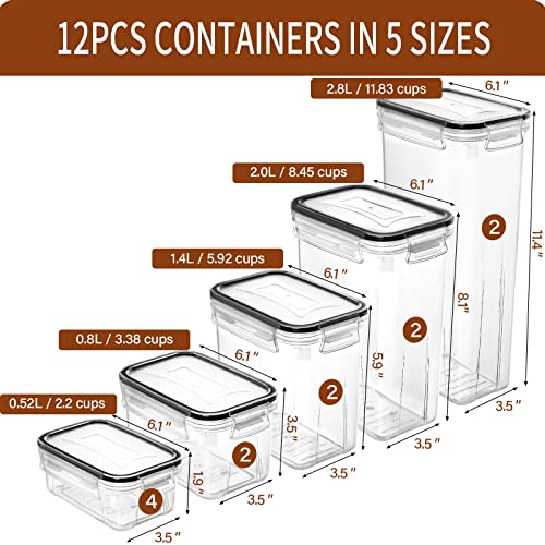 PRAKI Airtight Food Storage Containers, 12PCS - Image 2