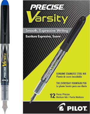 Pilot Precise Varsity Fountain Pens, Medium Point, 12-Pack (90011)