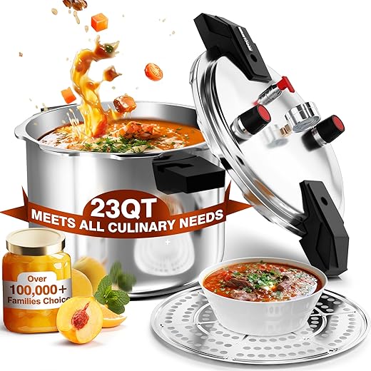 WantJoin Pressure Cooker With Pressure Control Gauge (23QT)