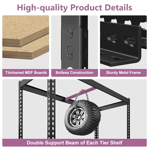 Prilinex Heavy Duty 5-Tier Metal Shelving Unit - Image 5