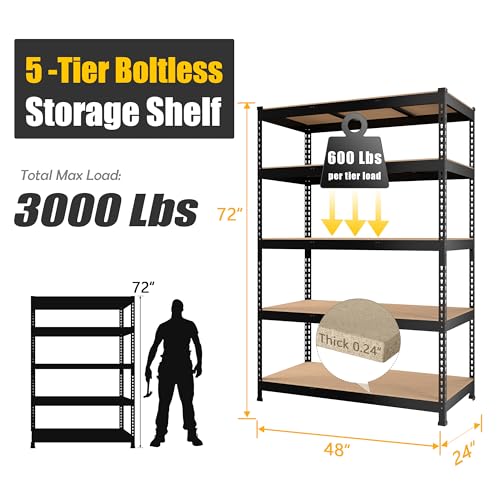 PrimeZone 48" x 24" x 72" Heavy Duty Storage Shelves - Image 2