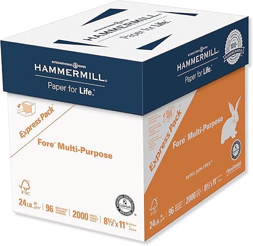 Hammermill Printer Paper, 24 lb, 8.5 x 11, 163122