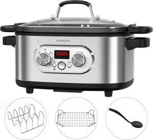 Anfilank Programmable 10-in-1 Slow Cooker, 6.8 Quart