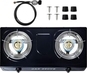 Nardea Propane Gas Stove Double Burner Cooktop