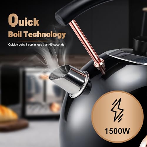 Pukomc Retro Electric Kettle, Stainless Steel, 1.7L - Image 4