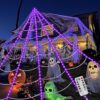ECOHDT Purple LED Spider Web Halloween Lights