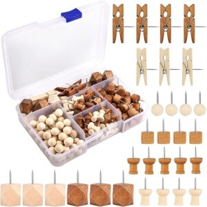 BESARME Push Pins Wooden Decorative Clips Set