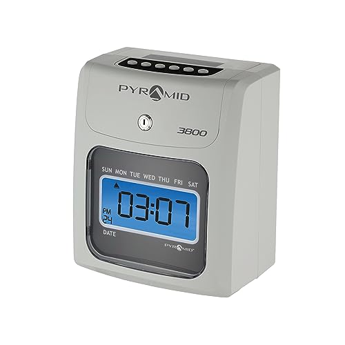 Pyramid Time Systems Model 3800 Auto Totaling Time Clock Bundle - Image 3