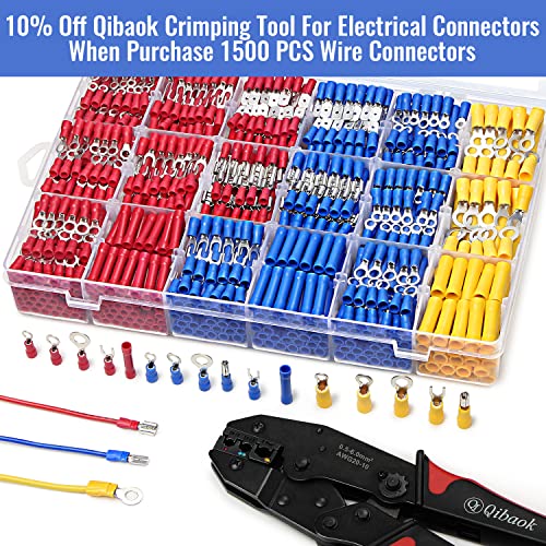 Qibaok 1500pcs Insulated Electrical Wire Connectors Kit - Image 5