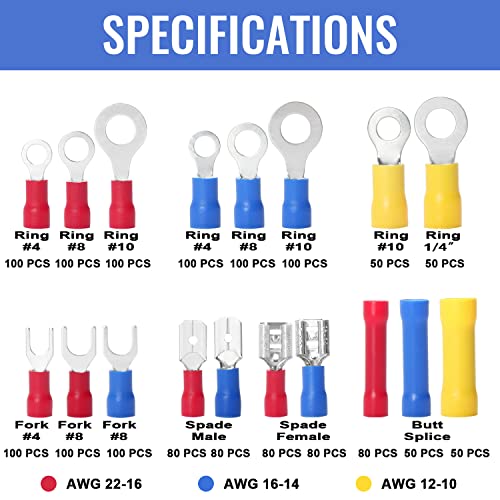 Qibaok 1500pcs Insulated Electrical Wire Connectors Kit - Image 2