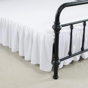Queen Size Ruffled Bed Skirt, White