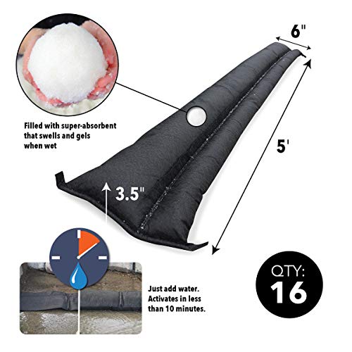 Quick Dam Flood Barrier, 16 Pack, Black - Image 5