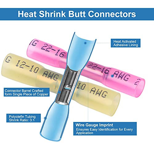 QX&XD lifestyles 125PCS Heat Shrink Wire Connectors Kit - Image 3