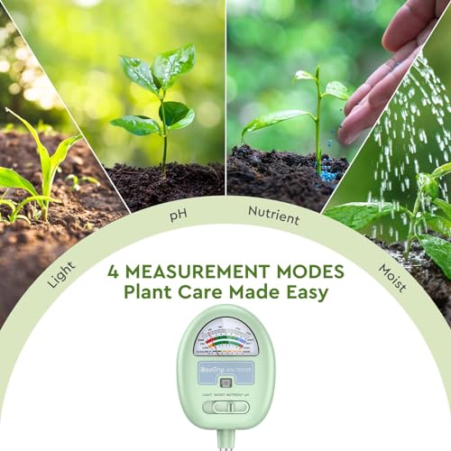 Raintrip 4-In-1 Soil Tester, No Battery Required - Image 4