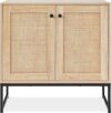 Best Choice Products Rattan 2-Door Storage Cabinet Sideboard