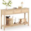 LAZZO Rattan Console Table With Storage Drawers