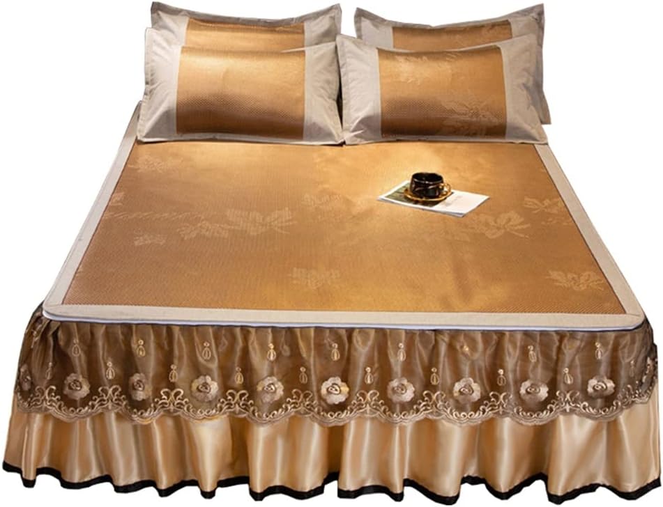 jdfhsjkdbdcvdbcks Rattan Mat Three-Piece Bed Skirt Set (A 1.8M)