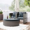 YZABEL Rattan Patio Furniture Set, Cushioned Sofa