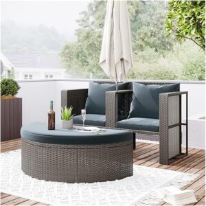 YZABEL Rattan Patio Furniture Set, Cushioned Sofa