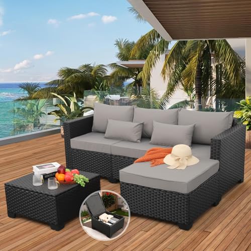 Rattaner 3 Pieces Patio Furniture Set Outdoor - Image 2