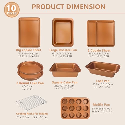 RavisingRidge Nonstick Baking Pans Set, 10 Pcs - Image 2