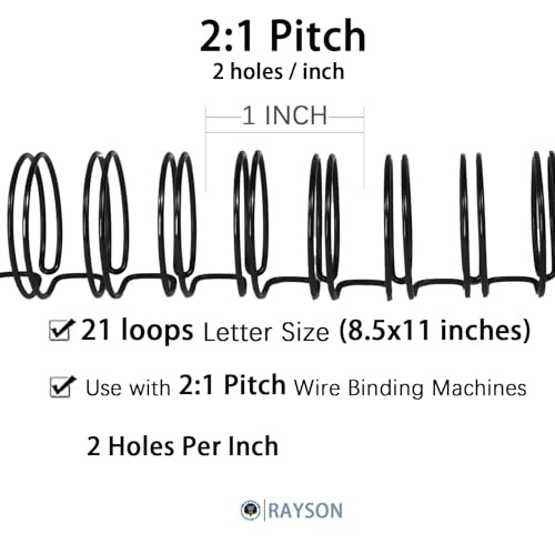 RAYSON WR21159BK Wire Binding Spines, 2:1 Pitch - Image 3