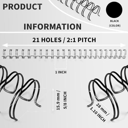 RAYSON WR21159BK Wire Binding Spines, 2:1 Pitch - Image 4