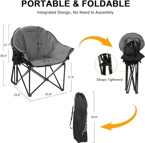 REALEAD Oversized Heated Camping Chair With Heating - Image 3
