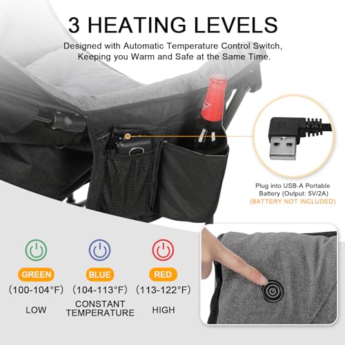 REALEAD Oversized Heated Camping Chair With Heating - Image 4