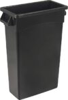 Amazon Basics Rectangular Commercial Slim Trash Can, Black